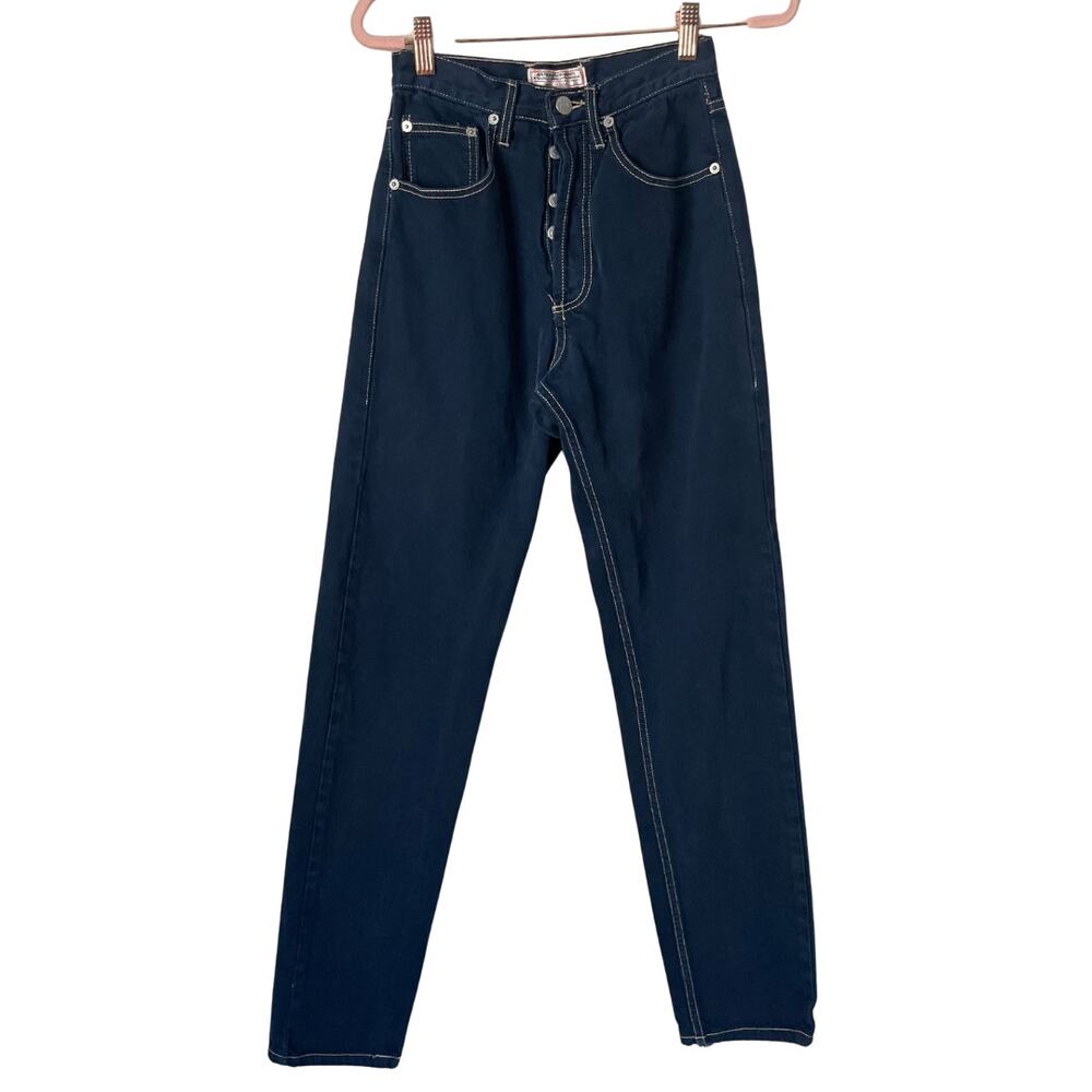 Vintage Guess Georges Marciano High Waisted Tapered Jeans Indigo Button Fly 26